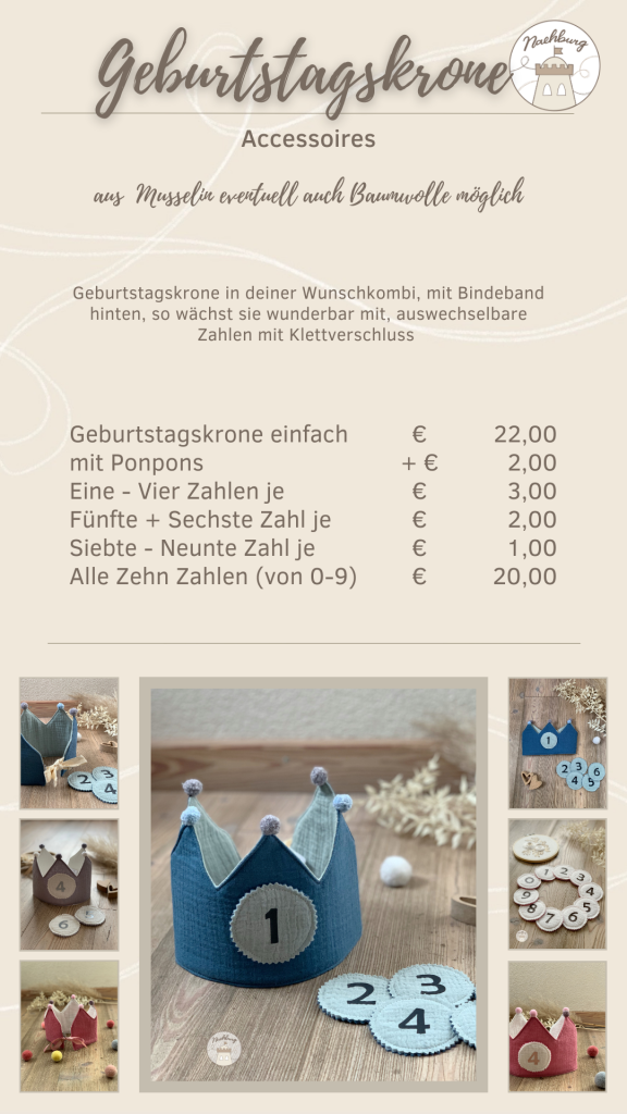Preisliste Geburtstagskrone