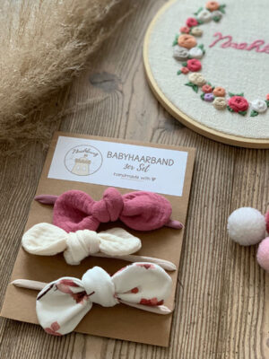 Wunsch - Set Baby-Haarband Schleife