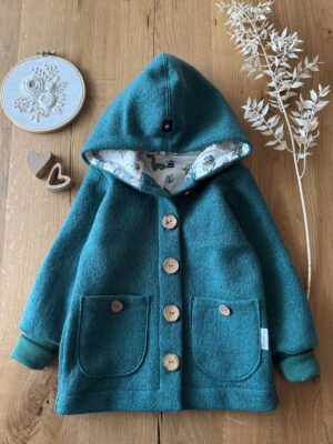 Walkjacke Merino Waldgrün/Dino Gr.104