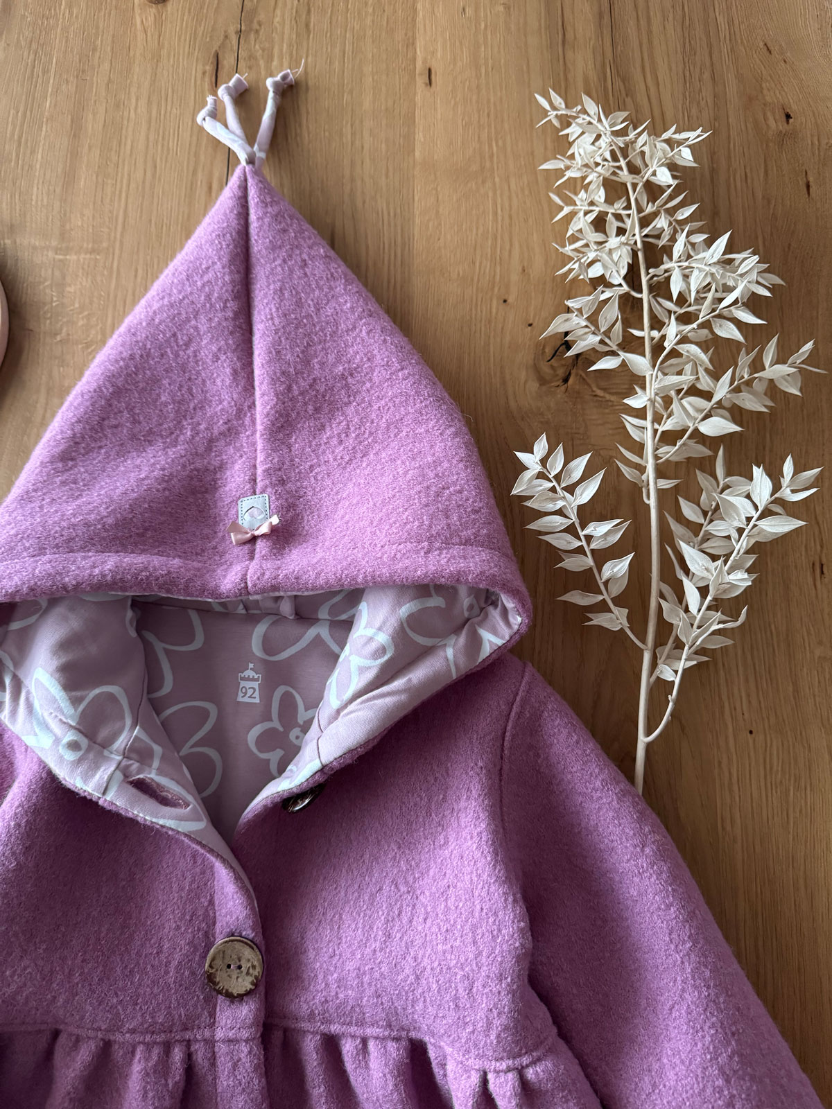 Walkjacke helles Altrosa/rosa Blumen Gr.92 – Bild 2