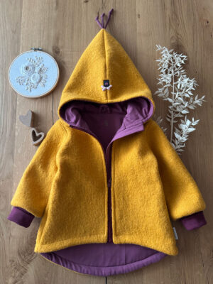 Walkjacke Senf/dunkle Beere Gr.98