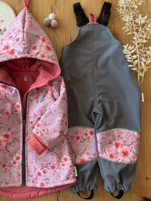 Matschhose Grau/Kirschlüten Gr. 92