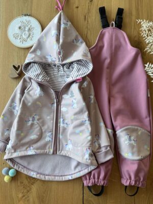 Softshell Outdoor Set Einhorn Gr. 98 Kinderkleidung Naehburg