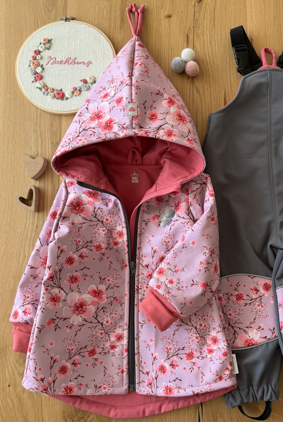 Softshelljacke Kirschblüten Gr.92