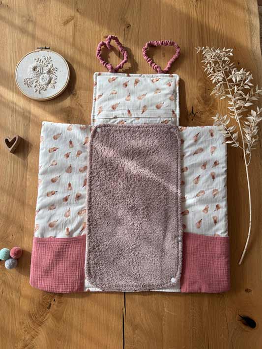 Wickeltasche VIKI Altrosa Birnen