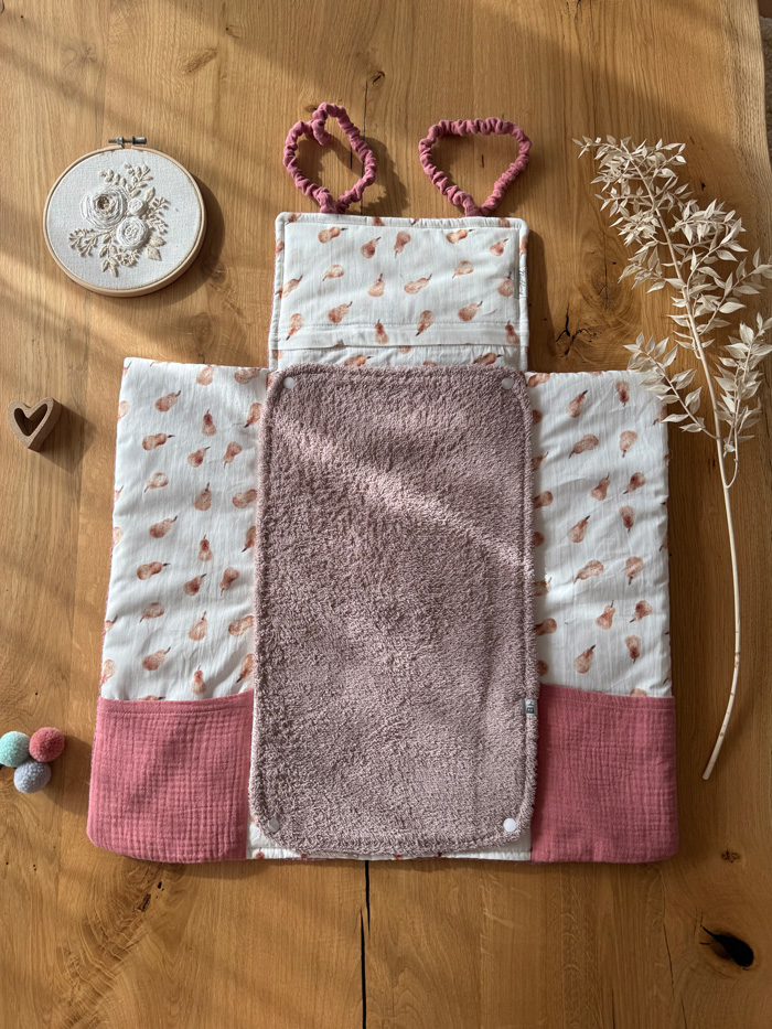 Wickeltasche VIKI Altrosa Antic Birnen – Bild 2