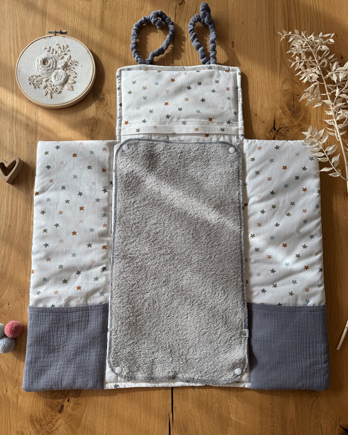 Wickeltasche VIKI Dunkelgrau Sterne – Bild 2