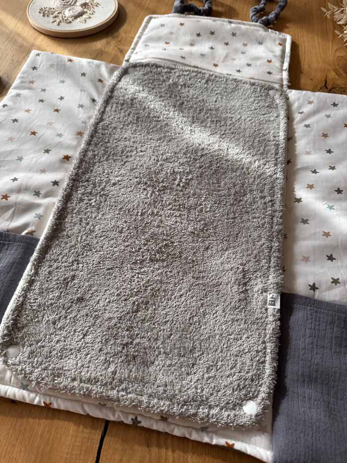 Wickeltasche VIKI Dunkelgrau Sterne – Bild 4