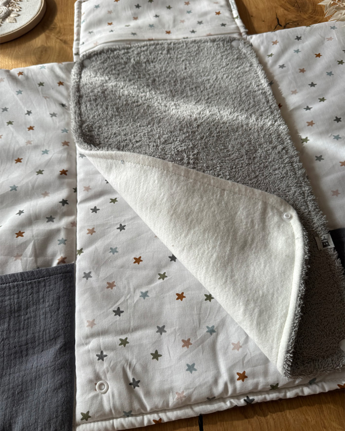 Wickeltasche VIKI Dunkelgrau Sterne – Bild 3