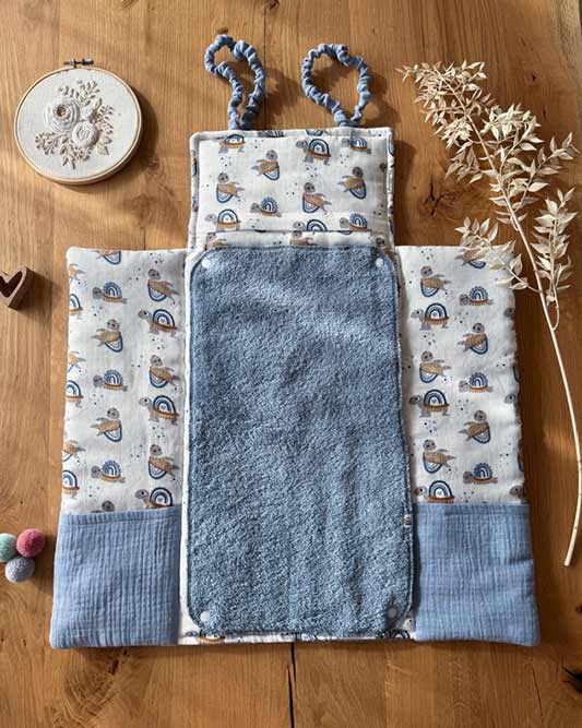Wickeltasche VIKI Schildkröten Jeansblau