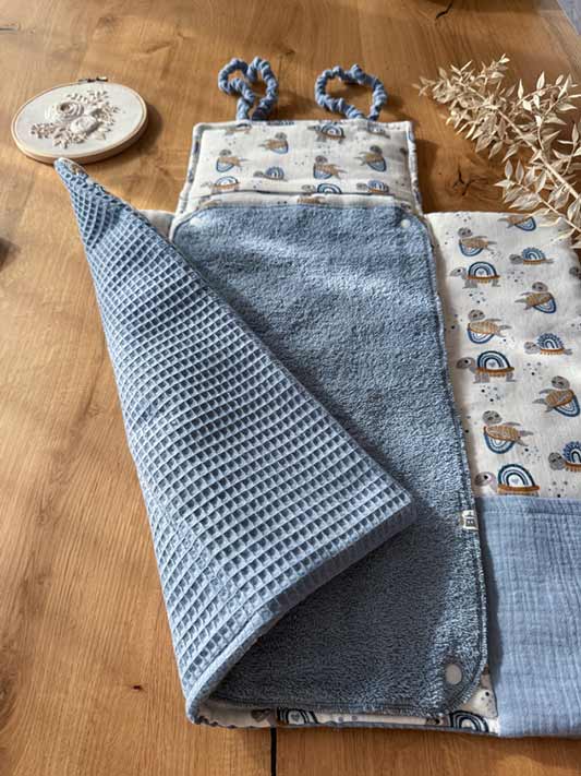 Wickeltasche VIKI Jeansblau Schildkröten