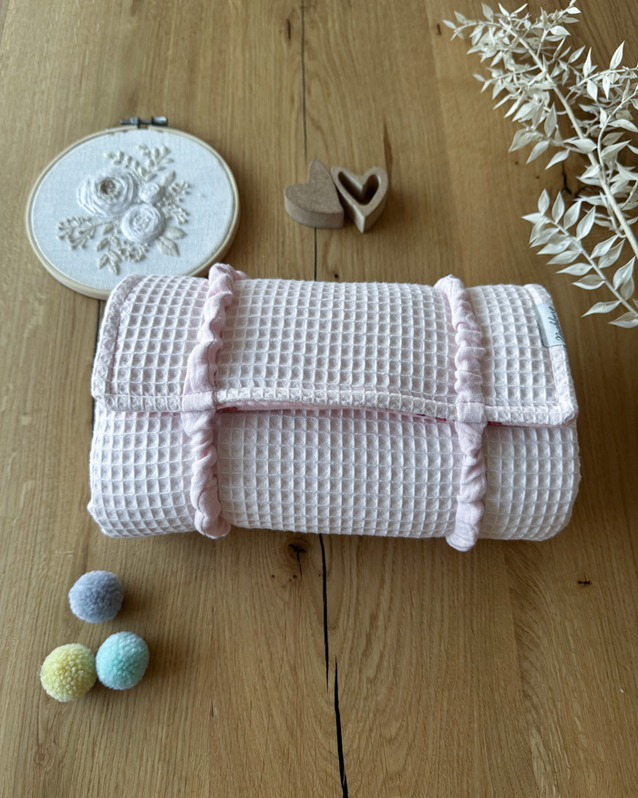 Wickeltasche VIKI Zartrosa Blumen