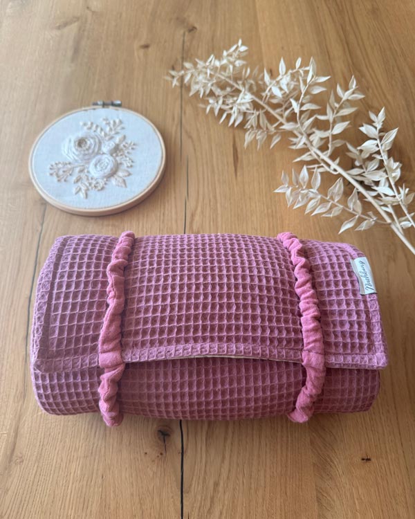 Wickeltasche VIKI Altrosa Antic/Gräser Mauve zu- Naehburg