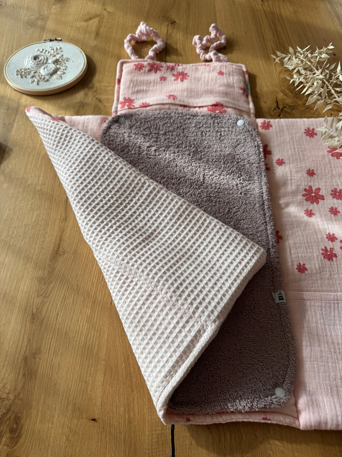 Wickeltasche VIKI Zartrosa Blumen – Bild 3
