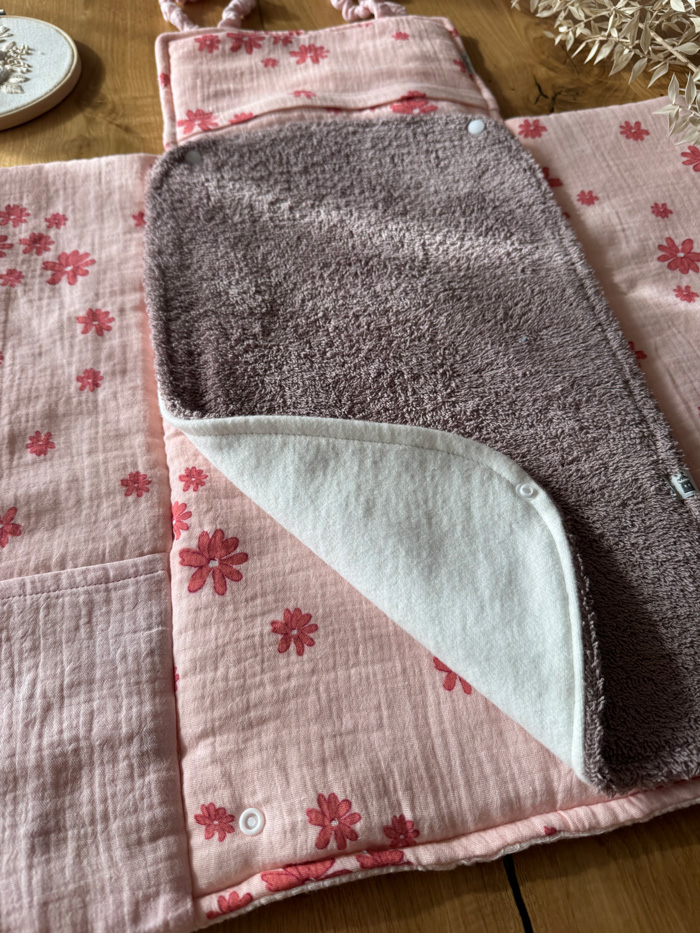 Wickeltasche VIKI Zartrosa Blumen – Bild 5