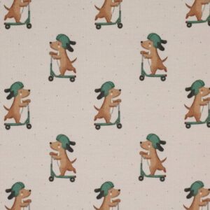 Ribjersey Hund auf Roller für Kinderkleidung von Naehburg