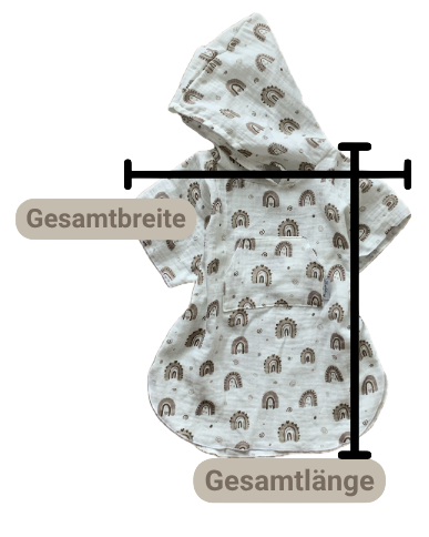 Badeponcho-Maßangaben