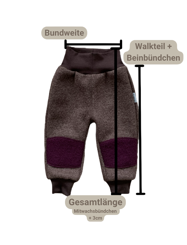 Walkhose-Maßangaben